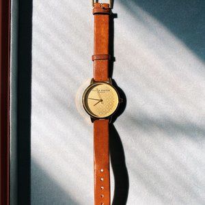 Olivia Burton / Anthropologie Leather & Gold Watch